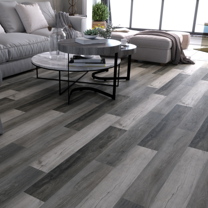 Finished basement with waterproof luxury vinyl plank flooring in Kansas City