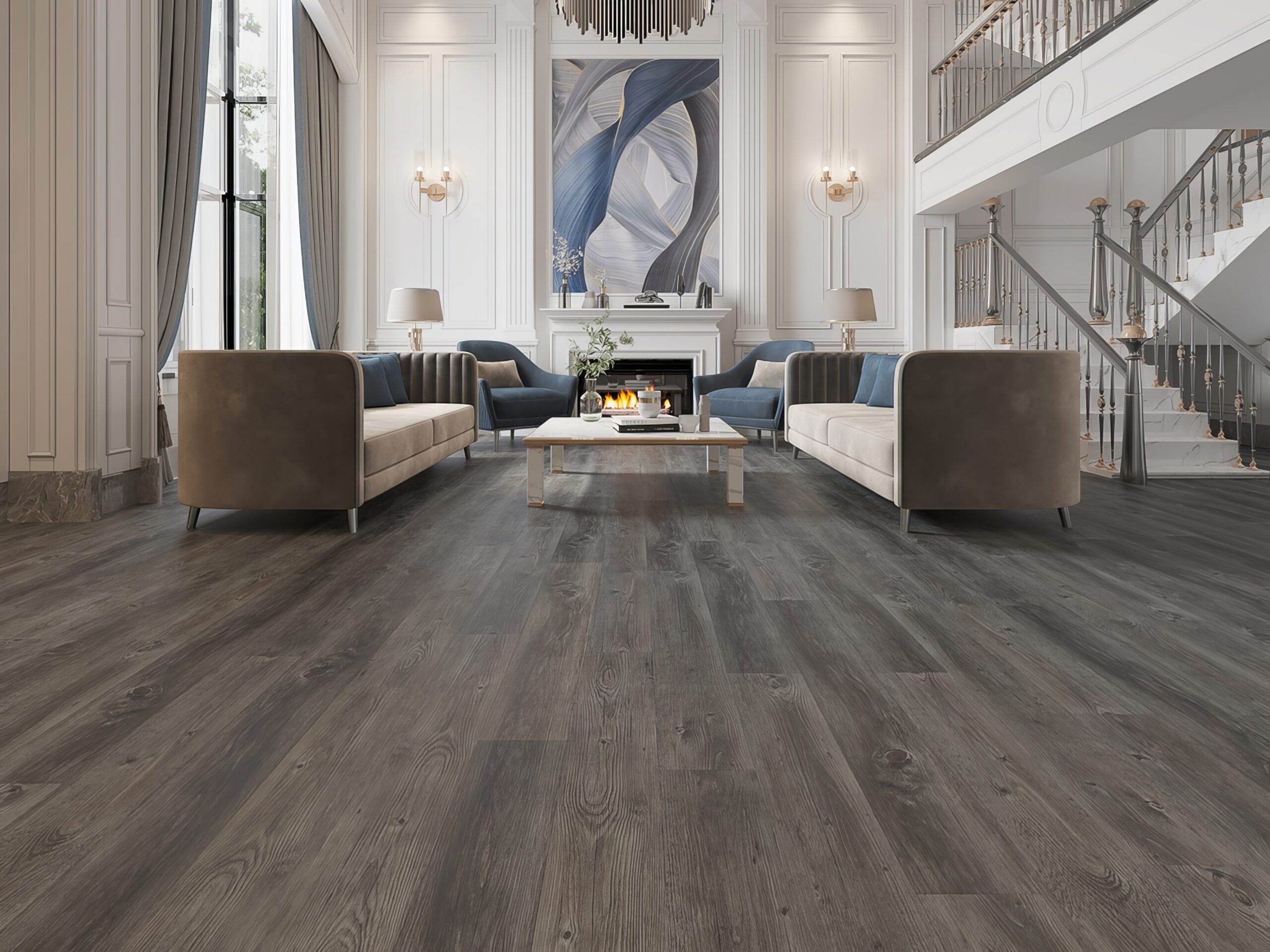 Premium luxury vinyl plank flooring installation