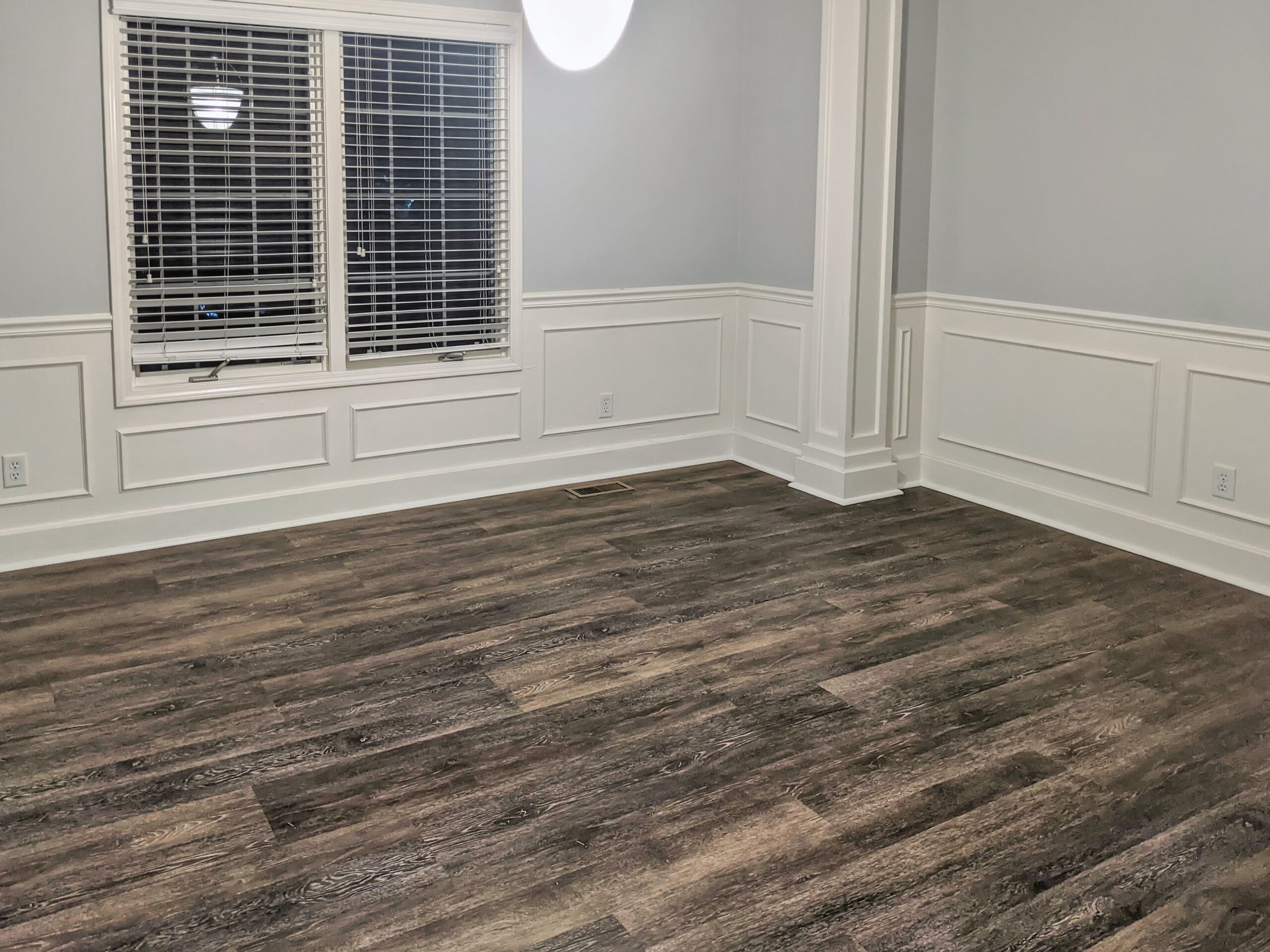 Luxury vinyl plank dining room installation in Lenexa Kansas home
