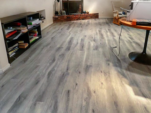 Luxury vinyl plank flooring basement Lenexa Kansas