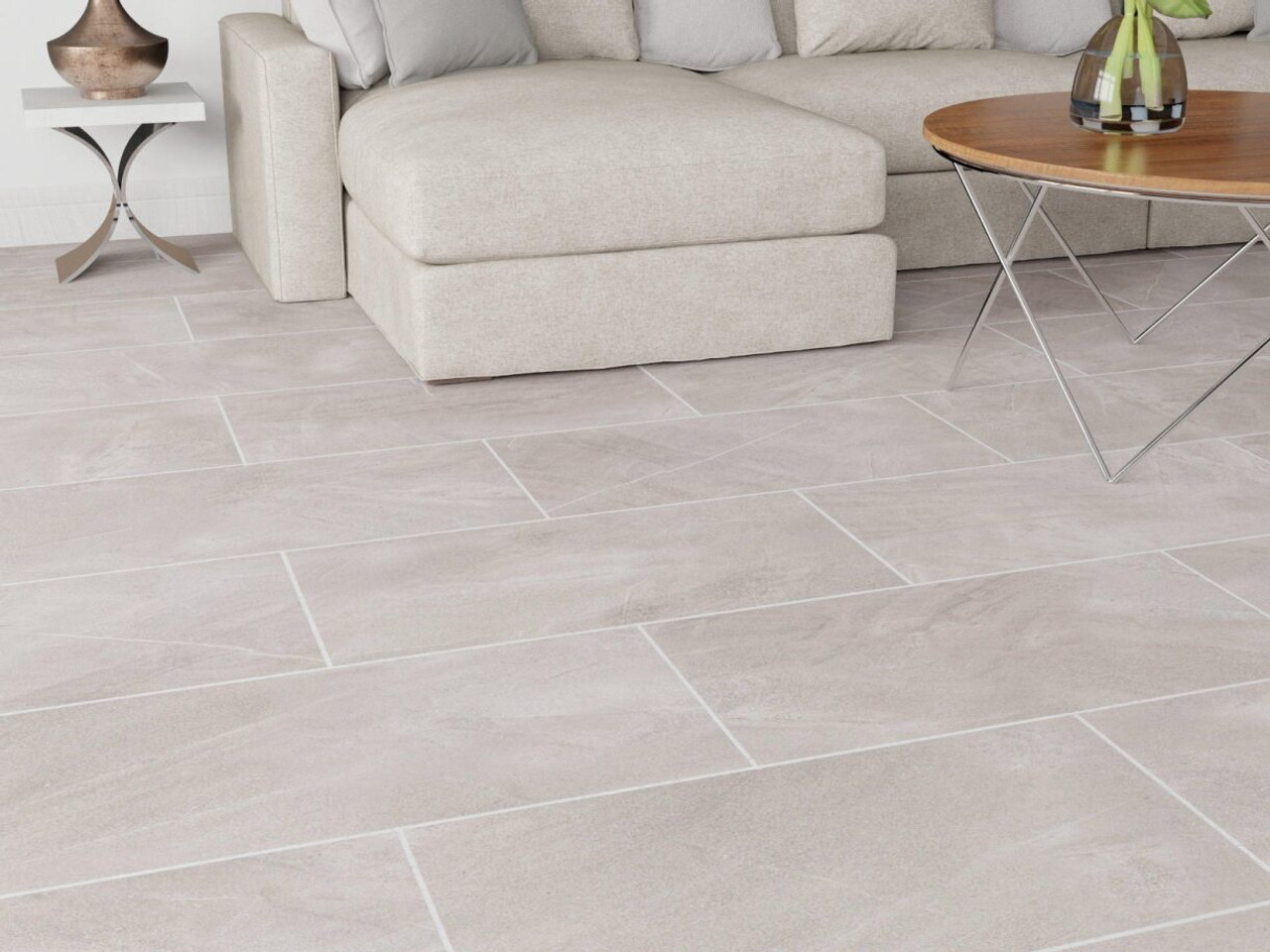Porcelain tile installation