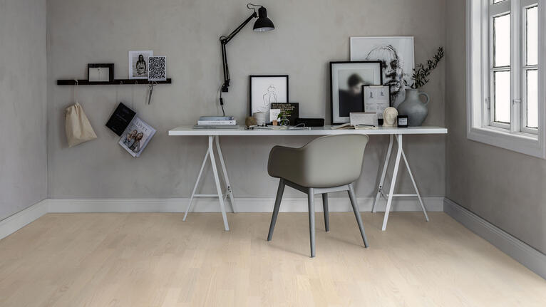 Modern home office with professional flooring in Kansas City area home ideal for work-from-home professionals
