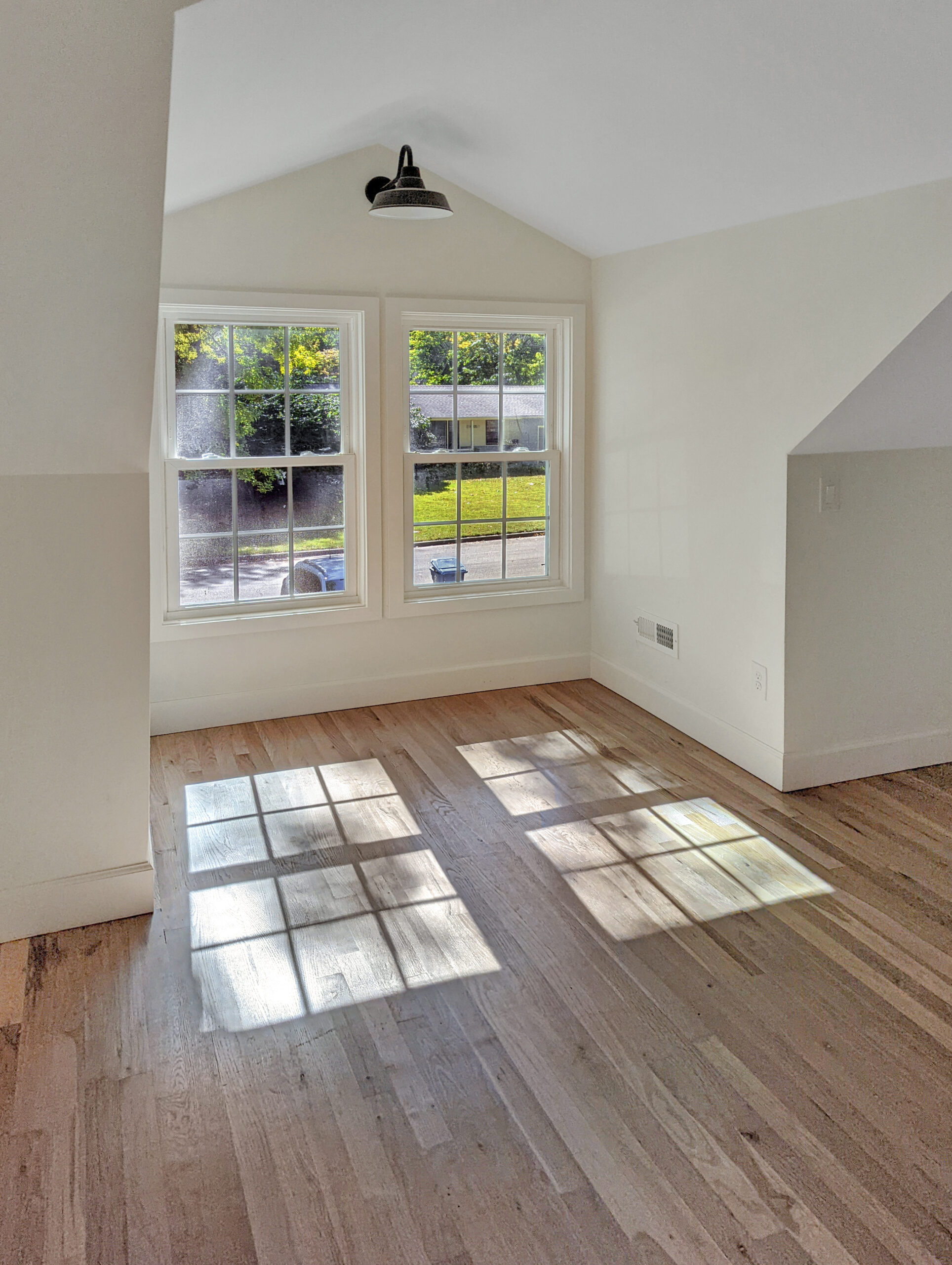 Natural white oak hardwood flooring Prairie Village remodel