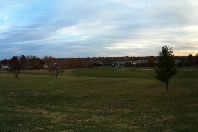 Autumn sunset over Thomas S. Stoll Memorial Park in Overland Park, Kansas