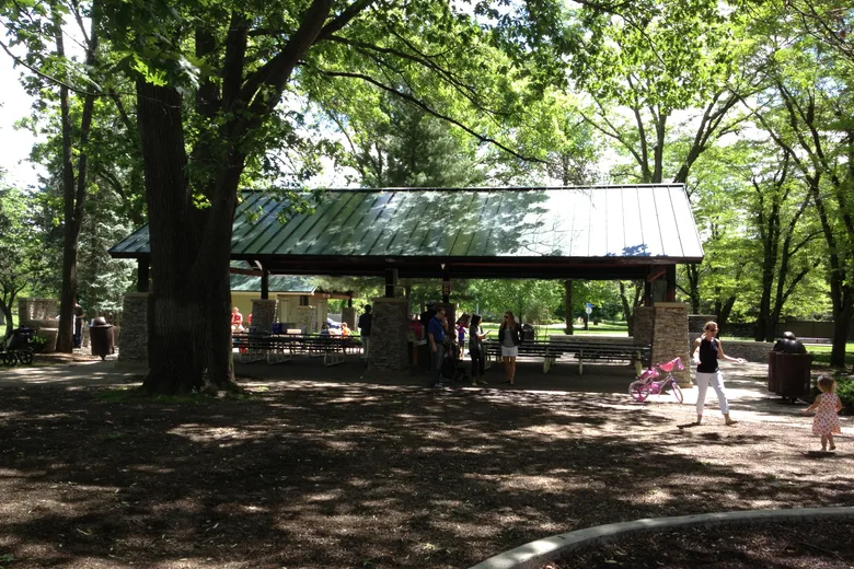 The picnic pavilion at Franklin Park in Prairie Village, Kansas